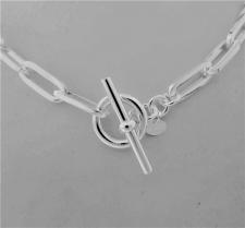 Sterling silver paperclip link necklace