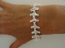 Silver fishbone link bracelet