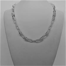 925 silver textured link necklace made in Tuscany