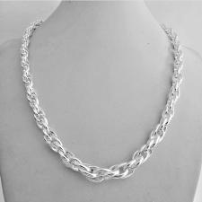 Graduated loose rope chain necklace in sterling silver