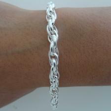 Loose rope link bracelet in sterling silver