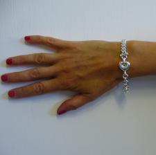 Bracciale con cuore centrale in argento 925