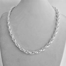 Loose rope link chain necklace in sterling silver