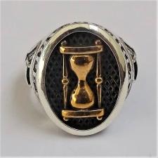 Anello donna argento con clessidra carpe diem