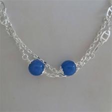 Collana argento e agata blu