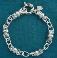 Handmade silver link bracelet made in italy 9mm