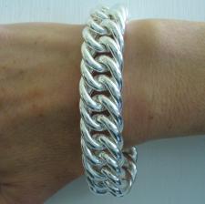 Double curb bracelet in sterling silver