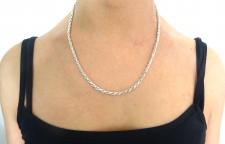 Solid 925 silver rope chain necklace 3.5mm