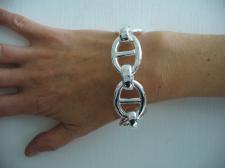 Sterling silver large anchor chain bracelet 