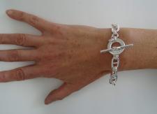 925 silver toggle link bracelet