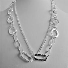 Long sterling silver necklace 90 cm round link chain 