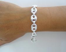 Solid sterling silver mariner link bracelet 12mm
