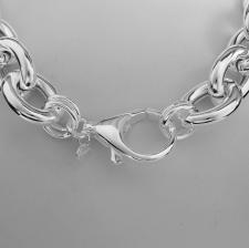 Silver oval link necklace 