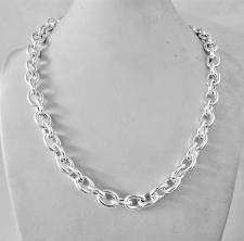 Sterling silver oval link necklace 10mm. Hollow chain.