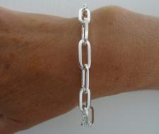 Square paperclip silver bracelet 