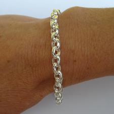 925 silver oval rolo bracelet made in italy