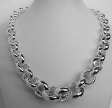 Sterling silver graduated belcher necklace