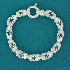 Solid silver byzantine bracelet