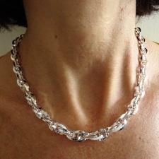 Silver double link necklace 8,5mm