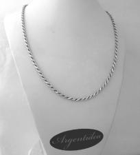 Solid 925 silver Rope chain necklace 3mm made in italy