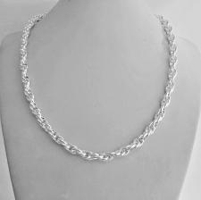 Solid 925 sterling silver loose rope chain necklace 5.8mm.