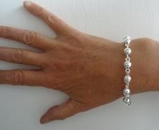 Sterling silver beaded toggle bracelet 8mm