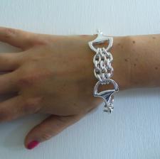 Sterling silver horsebit bracelet, 925 Italy equestrian jewelry