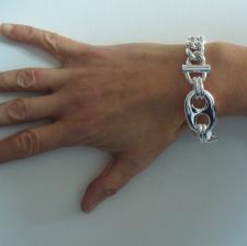 Silver maglia marina link chain bracelet