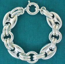 Silver marina link bracelet 18mm