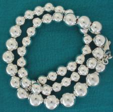 Sterling silver graduated bead necklace