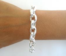 Chiusura a barretta bracciale in argento 925 rolo ovale 10mm