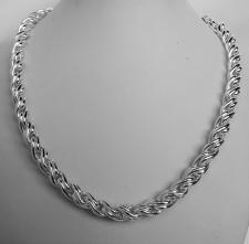 Sterling silver torchon link necklace 8mm.