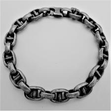 Oxidized silver link bracelet