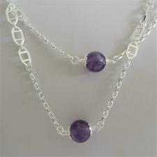 Silver necklace with amethyst