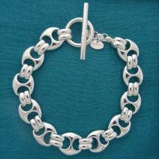 Silver toggle men's bracelet