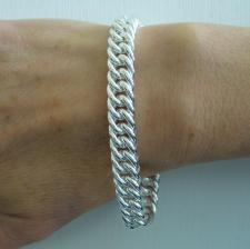 Sterling silver double curb link bracelet