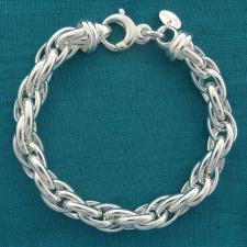 925 sterling silver loose rope chain bracelet 9mm