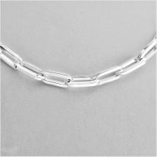 Sterling silver square paperclip link necklace 