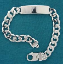 Sterling silver ID identity bracelet 10mm.