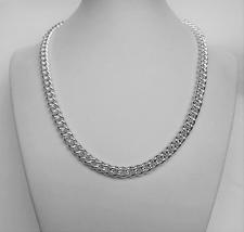 Women's sterling silver hollow curb necklace 7mm