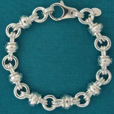 925 sterling silver textured link bracelet 10mm