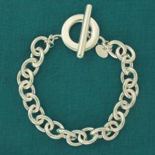 Sterling silver toggle bracelet 10mm