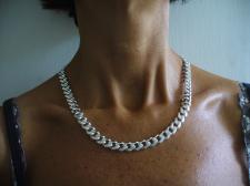 Sterling silver solid curb necklace 10mm  