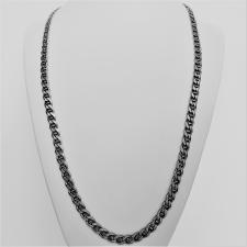 Oxidized 925 sterling silver flat marina chain necklace