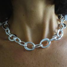 Handmade silver necklace made in Italy