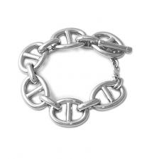 Bracciale argento 925 traversino 18mm maglia vuota - Bracciale donna