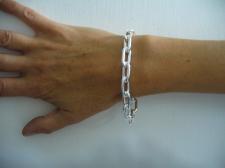 Sterling silver paperclip bracelet.