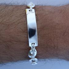 Bracciale uomo in argento 925 con piastra