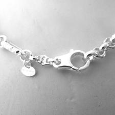 Catena in argento 925 maglie ovali godronate e tonde