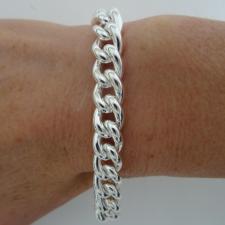 Sterling silver curb link toggle bracelet 